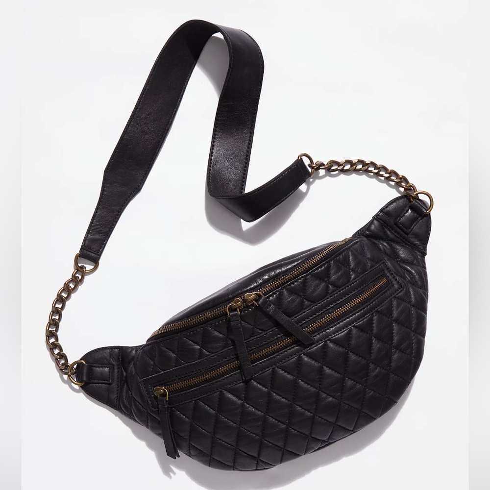 Free People Quin Quilted Sling Bag Black